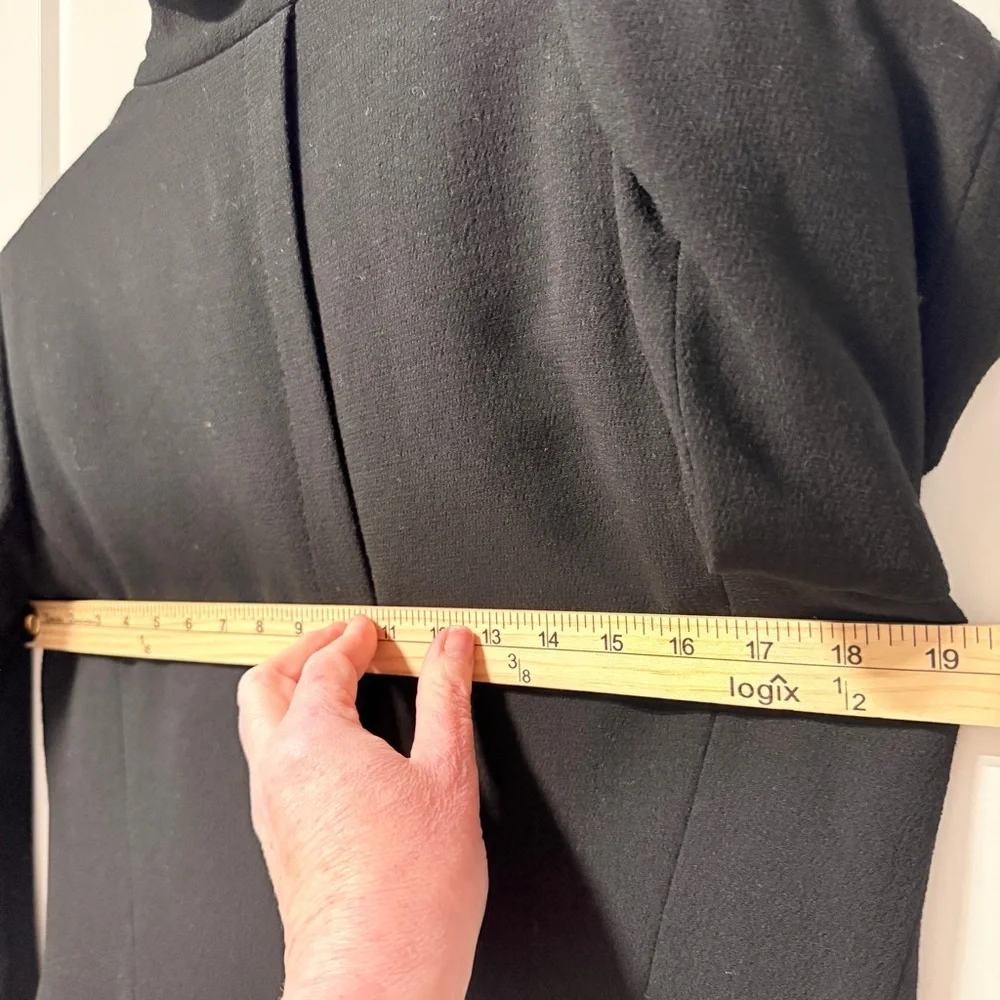 Lafayette 148 New York Stand Collar Virgin Wool Blazer Black 10 Quiet Luxury
